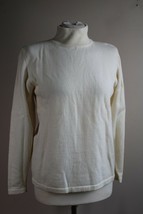 Vtg 90s Spiegel M Ivory Merino Wool Mock Neck Pullover Sweater - $26.60