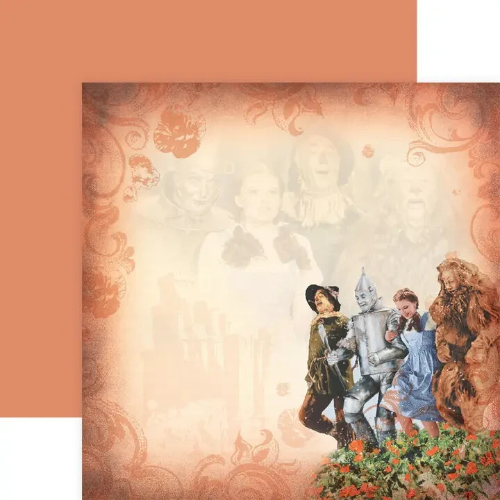Wizard of Oz Poppy Field 12x12 Double Sided Scrapbook Paper - Single Sheets - $1.24