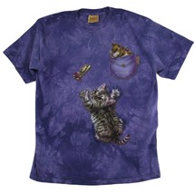 Vintage XL AOP The Mountain Kitten &amp; Mice T-Shirt Purple - $19.78