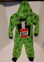 Boys Small 4-5 Minecraft Creeper Costume Blanket Pajama Sleeper PJ Kids Gift - £20.89 GBP