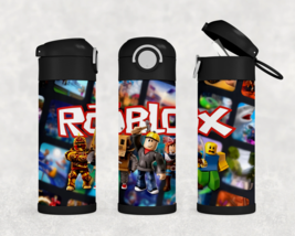 Personalized Robot Blox 12oz Kids Stainless Steel Water Bottle Tumbler - £17.43 GBP