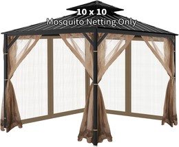 Universal Replacement Mosquito Netting For Gazebos; 10&#39; X 10&#39; Outdoor Mosquito - £50.75 GBP