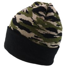 Trendy Apparel Shop Made in USA Camo Pattern Long Cuff Winter Beanie - Tiger Cam - £18.31 GBP