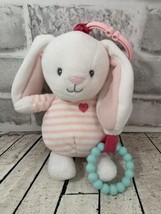 Carter’s small plush pink white bunny rabbit hanging crib club baby toy teether - $14.84