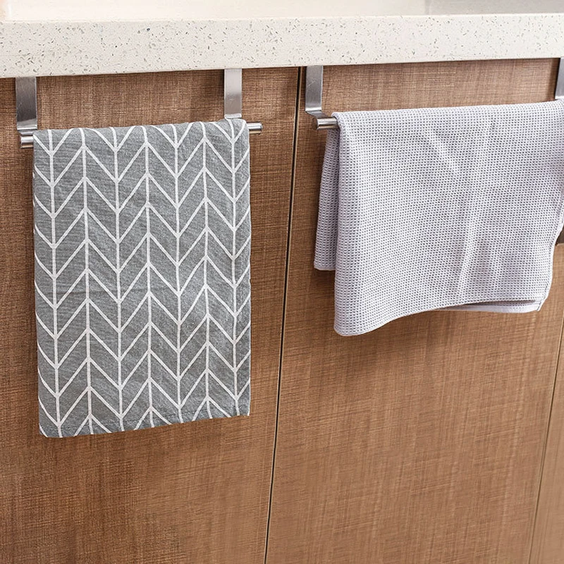 House Home Towel Rack Over Door Hanger Holder Towel Bar Hanging Holder Stainless - £20.10 GBP