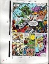 Original 1990 Avengers 327 color guide art: Thor,Iron Man,Captain Americ... - $82.95