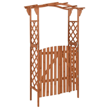Outdoor Garden Patio Wooden Solid Firwood Wood Pergola Climbing Arch With Gate - £119.52 GBP