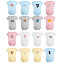 Lovely Cartoon Cat Print Baby Bodysuits Newborn Rompers Infant Jumpsuits Outfits - £8.63 GBP