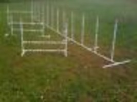 Dog Agility Equipment Training Package 12 Weave Poles and 3 Jumps, Free ... - $180.92