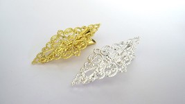 Gold or silver diamond shaped metal alligator hair clip for fine thin hair - $6.95