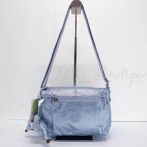 NWT Kipling HB6556 Wes Crossbody Shoulder Bag Purse Nylon Clear Blue Metallic 94 - £51.91 GBP