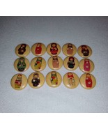 Lot of 15 Ukrainian Nesting Dolls Buttons Matryoshka Wood Sewing Supplie... - £6.28 GBP