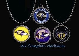 Baltimore ravens BottleCap Necklaces Birthday  party favors lot  20 loot... - $18.80