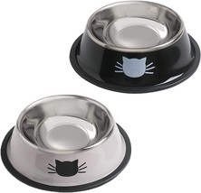 Cat Food And Water Bowl Pet Supplies Dog Dish Feeder Stainless Steel Sma... - £15.04 GBP