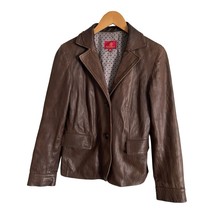 Cole Haan Women’s Leather Soft Lambskin Biker Jacket Blazer Size 4 Brown... - $26.53
