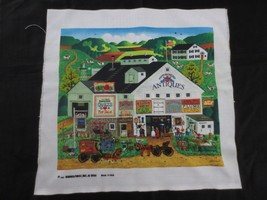 1986 Charles Wysocki PEPPERCRICKET FARMS Crewel Embroidery  - 17-1/4" x 15-1/2" - $20.00