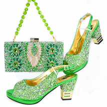 Set Shoes And Bag Sandals African Italian With Matching Bag Wedding Bridal Shoes - £86.32 GBP