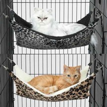 Thermapet Warm Cat Hammock Bed Brown Or Grey Leopard Print Thermal Lining - £29.25 GBP