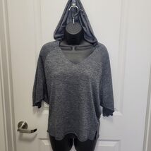 Victoria&#39;s Secret Scoop V-Neck Dolman Hoodie Sweater Gray Heather Size X... - $25.03 CAD
