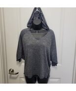 Victoria&#39;s Secret Scoop V-Neck Dolman Hoodie Sweater Gray Heather Size X... - $325.13 MXN
