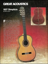 1927 Simplicio vintage acoustic guitar history 2000 article print - £3.37 GBP