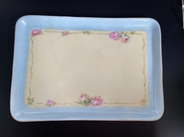 Antique Royal Bayreuth Bavarian Hand Painted Roses 11⅛&quot; Dresser Vanity Tray  - £45.03 GBP