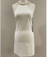 LuLus Women XS Sleeveless Short Mini Cocktail Dress Cream Pearl Cluster ... - £22.68 GBP