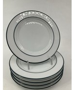 Trend Pacific Mesa 5.1/2&quot; Rimmed Saucer Dessert Plates Set of 5 Blue Tri... - £15.56 GBP