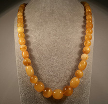 Antique Certified 80gr Baltic Natural Amber Egg Yolk Butterscotch Bead Necklace - £776.74 GBP