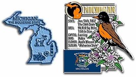 Michigan State Montage and Small Map Magnet Set by Classic Magnets, 2-Pi... - $9.59