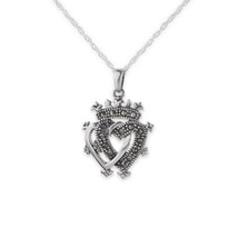 Scottish Luckenbooth Silver Pendant with Marcasite and Sterling Silver Chain - $46.52+