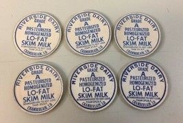 6 Vtg Milk Bottle Caps Riverside Dairy Chamberlain South Dakota Lo-Fat S... - £23.36 GBP