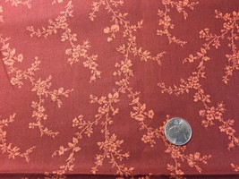 1 Yd Rust Floral Vine VIP Cranston Print Works Quilting Fabric - £12.63 GBP