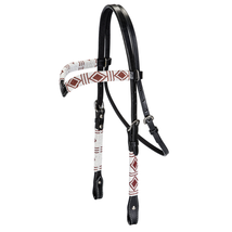 TABELO V Browband Headstall with Beads Leather Stainless Steel Buckles - £79.72 GBP