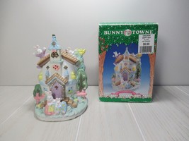 Easter village Bunny Towne Church building hand painted porcelain w/ box - $15.58