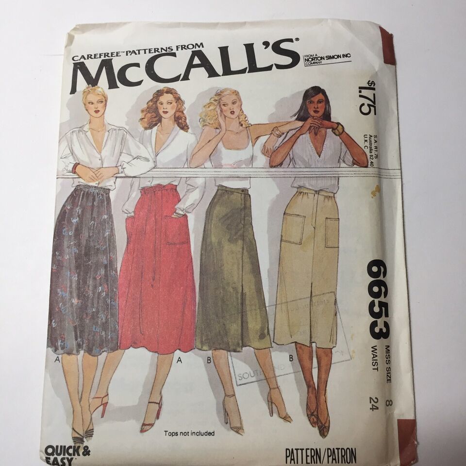 McCall's 6653 Size 8 Misses' Skirts - £10.11 GBP