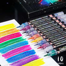 1 Pcs Glitter Metallic Brush Pen Tip Paint Marker 10 Color Optional For ... - $72.92 MXN