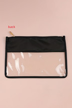 Black TEACH Glitter Chenille Clear PVC Makeup Bag - $6.79