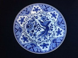 Large blue and white antique Chinese Porcelain Plate, Flowers , bird . M... - $125.00