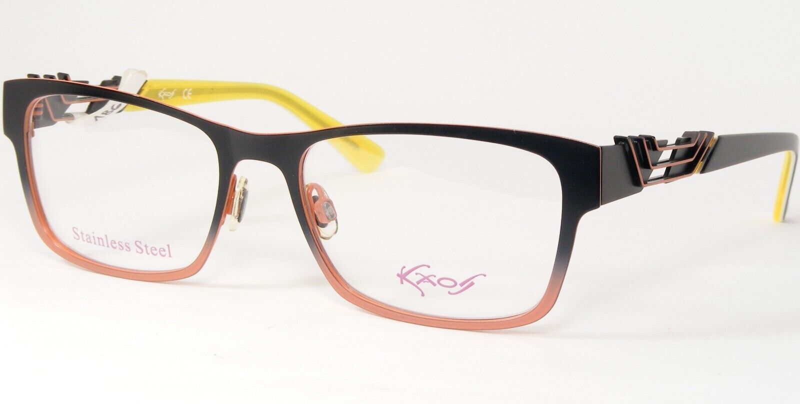 KAOS KK325 3 Negro Grad Durazno / Naranja ÚNICO RARO GAFAS 53-17-138 Ale... - $156.47