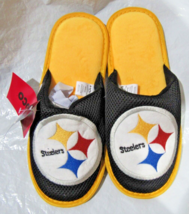 NFL Pittsburgh Steelers Mesh Slide Slippers Striped Sole Size M by FOCO - $28.99
