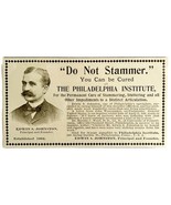 Philadelphia Institute Stuttering Cure 1894 Advertisement Victorian Penn... - €17,20 EUR