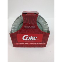 Vintage Coca Cola Embossed Clear Glass Salad Plate 7 1/2&quot; Set 4 Coke Col... - $34.96