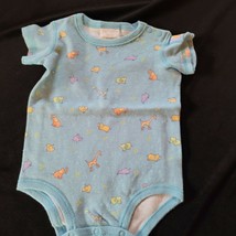 Carters John Lennon Blue Animals Infant Baby Boy Bodysuit Elephant Rhino 0-3 - £15.91 GBP