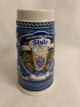 Vintage Heilemans Old Style Beer Stein 1982 Ceramarte Brazil #71413 Tall Blue... - $19.79