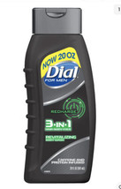 Dial For Men Body Wash, 3-in-1 Recharge, 20 Ounce Lot Of 4 - £27.82 GBP