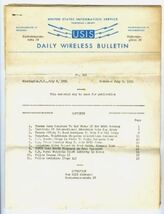 1951 United States Information Service Daily Wireless Bulletins No 166 T... - $15.88