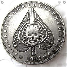 Rare Antique USA United States 1921 Sword Morgan Dollar Skull Coin. Expl... - £22.30 GBP