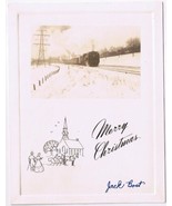 Postcard Christmas Photo RPPC Train Winter Track - $3.42