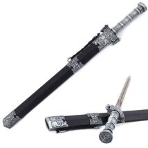 17.5" Stainless Steel LongQuan Han Short Sword with Metal Scabbard image 2